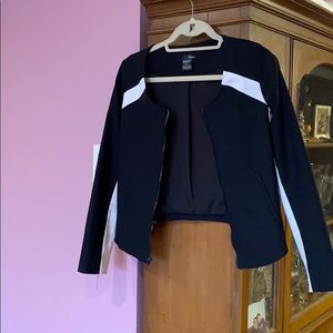 NWOT AQUA moto-style jacket/blazer white and black